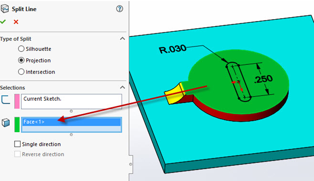 Using the Split Line command