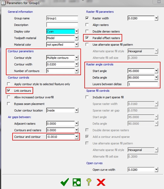 Toolpath Setup Menu