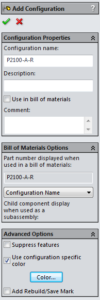 solidworks add configuration