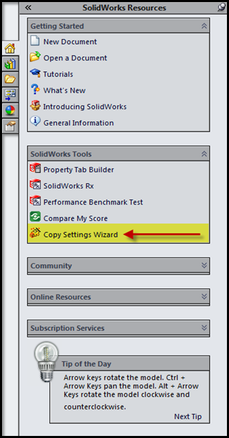 settings wizard