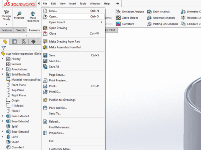 Launchin SOLIDWORKS to view the DXF