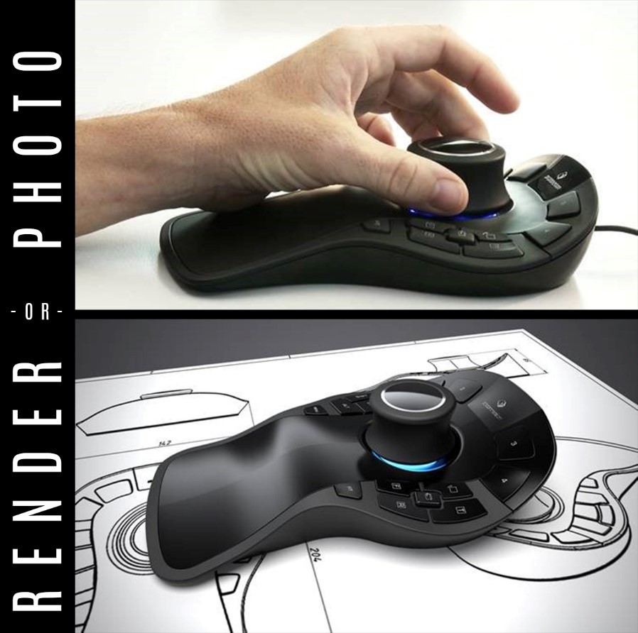 Product rendering of 3D mouse