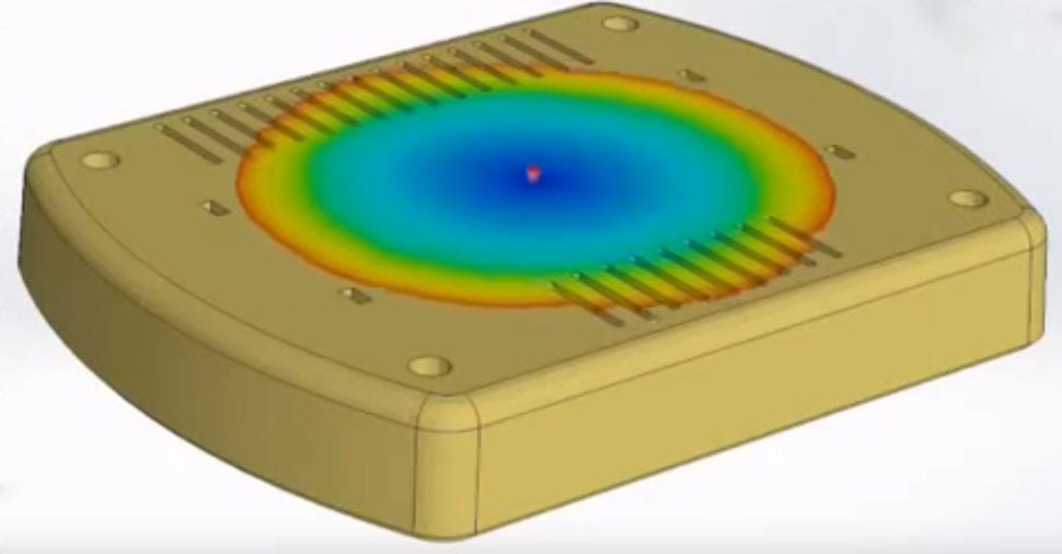 screenshot of a plastic CAD simulation