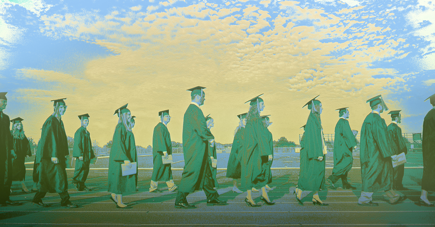 Graduates walking education