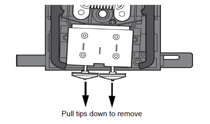 Tip removal - Pull tips down to remove.