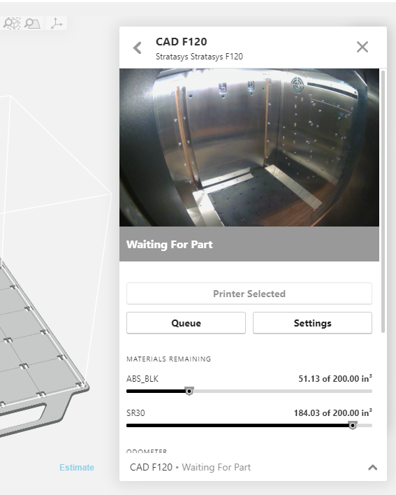Printer Details page GrabCAD print when finding Stratasys Service Documents