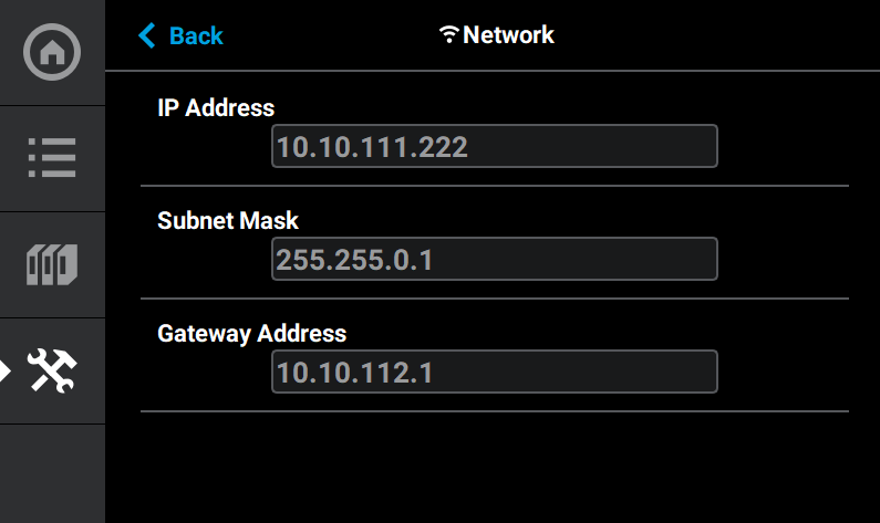 F series IP menu when connecting your 3d printer to grabcad print
