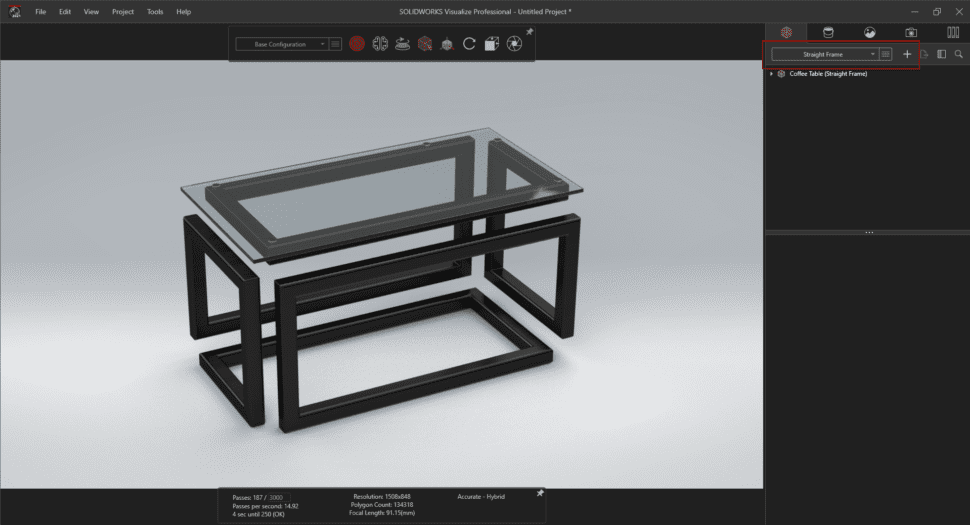 Additionally, you can use the model configuration in tandem with Visualize configurations to easily produce a lot of renderings very quickly.