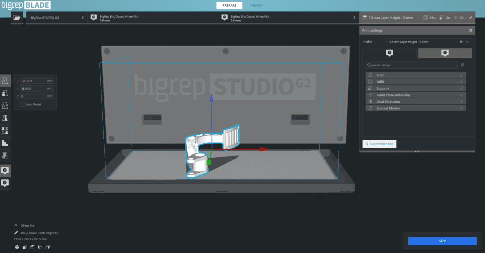 BigRep Blade User interface