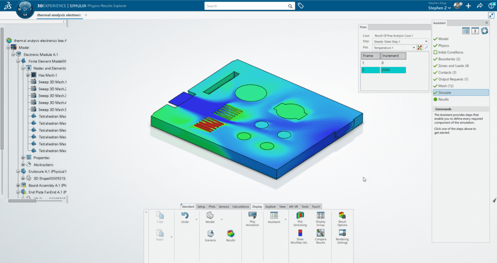 Flow Simulation / CFD screenshot in the 3DEXPERIENCE. 